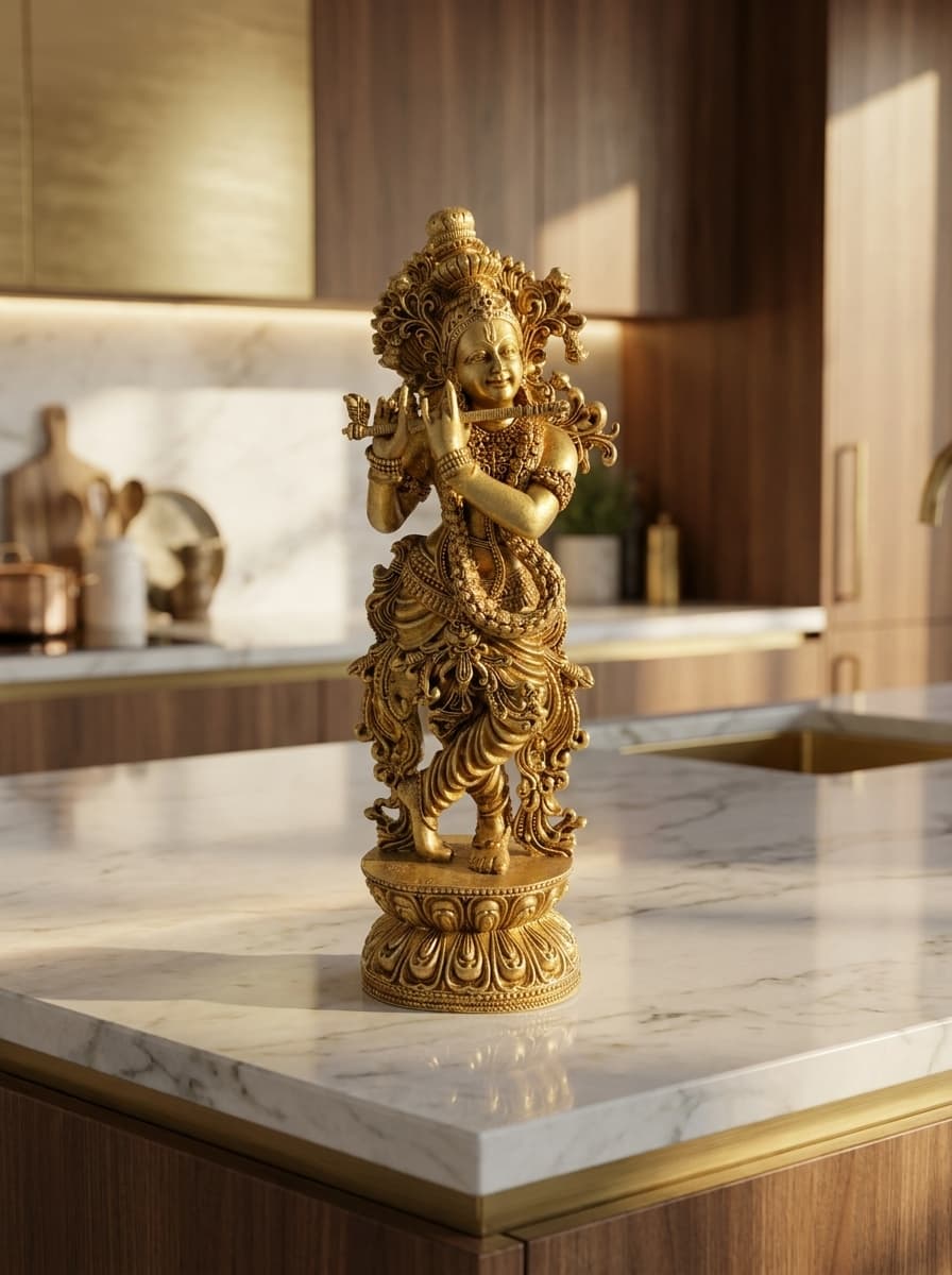 Handcrafted Brass Krishna Statue — Brass Collection at Dolle Kitchenware Kalaburagi