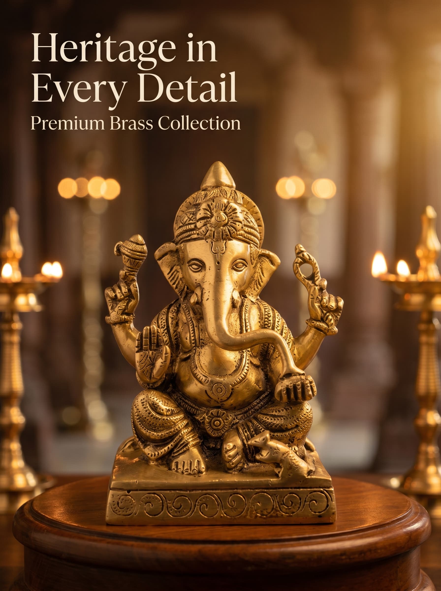 Brass Sitting Ganesha Statue — Brass Collection at Dolle Kitchenware Kalaburagi