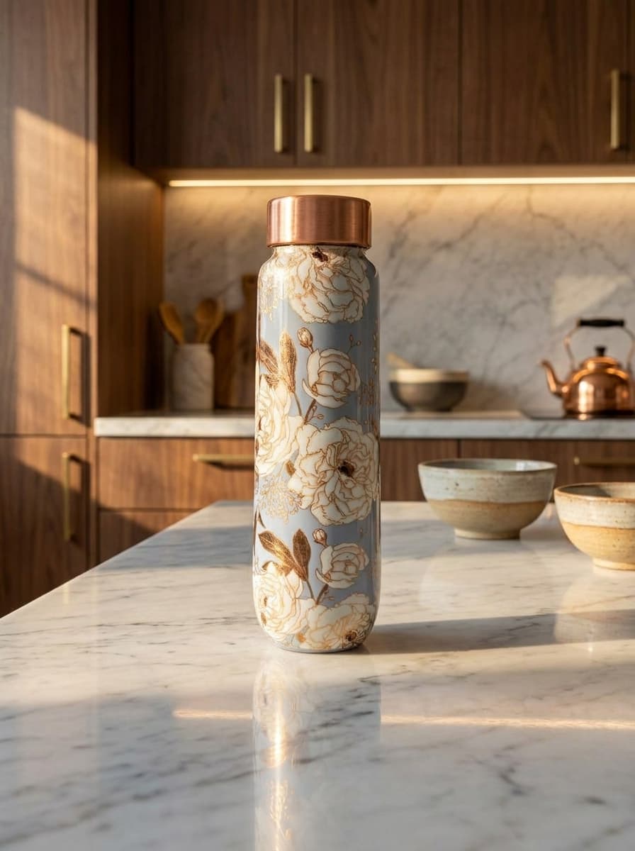 Laminated Copper Water Bottle - Classic — Copper Collection at Dolle Kitchenware Kalaburagi