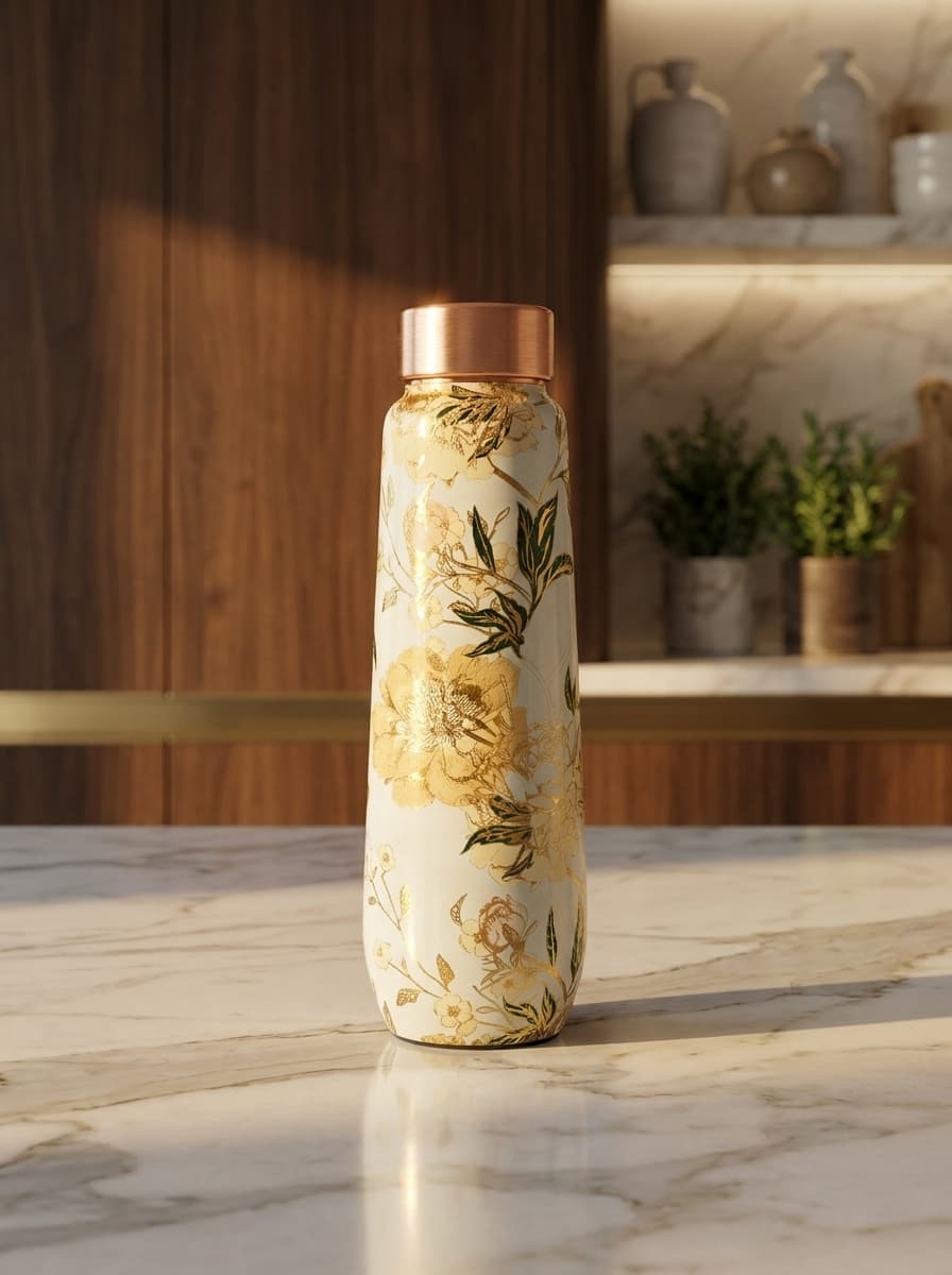 Laminated Copper Water Bottle - Antique — Copper Collection at Dolle Kitchenware Kalaburagi
