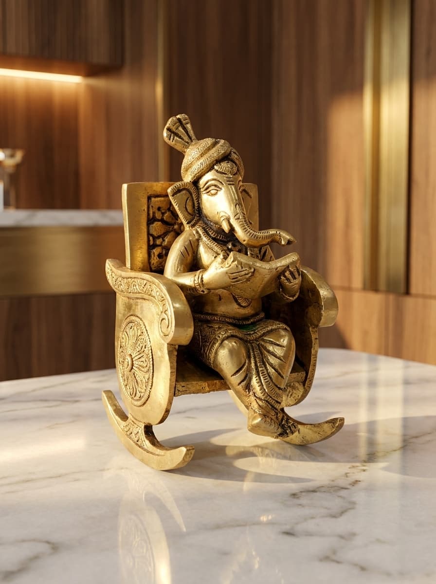 Brass Antique Rocking Chair Ganesha — Brass Collection at Dolle Kitchenware Kalaburagi