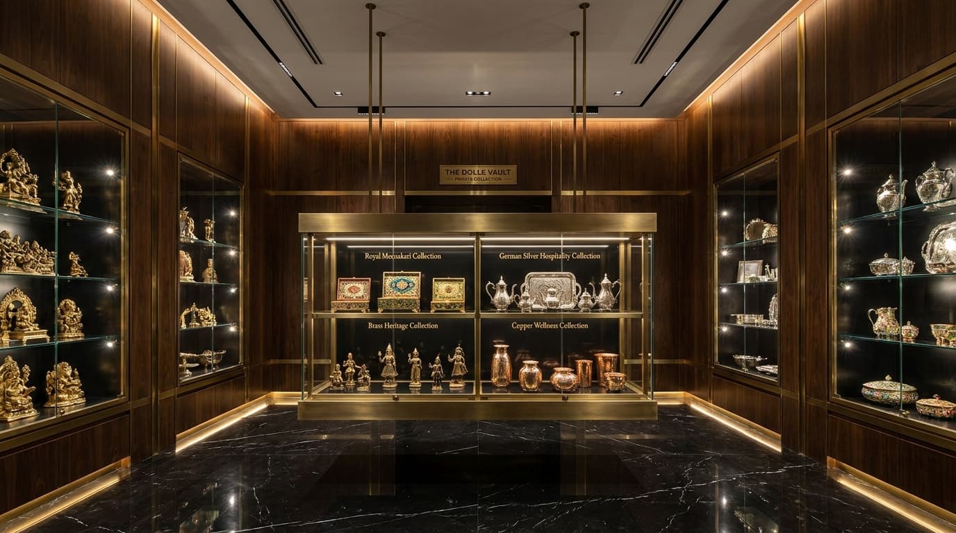 Dolle Kitchenware luxury heritage collection setting 3 — premium brass copper and silver kitchenware in Kalaburagi Karnataka